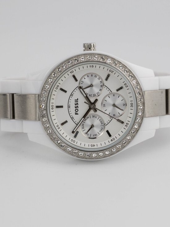 Fossil ES-2807 Crystal Bezel Quartz Analog Women\'s Watch New Battery main image 7